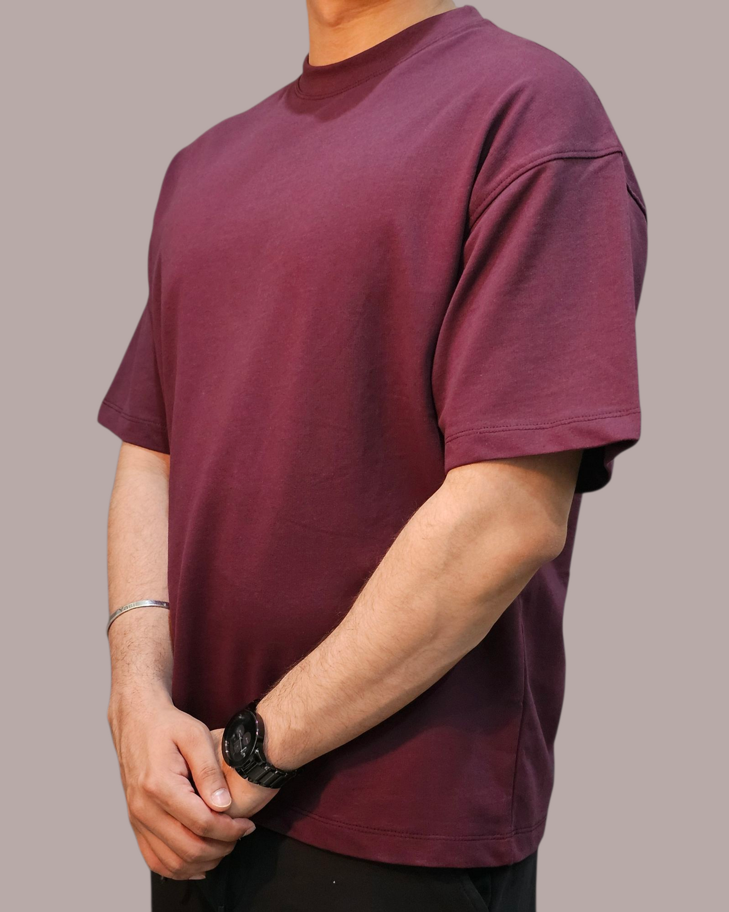 OVERSIZED BOX T-SHIRT (MAROON)