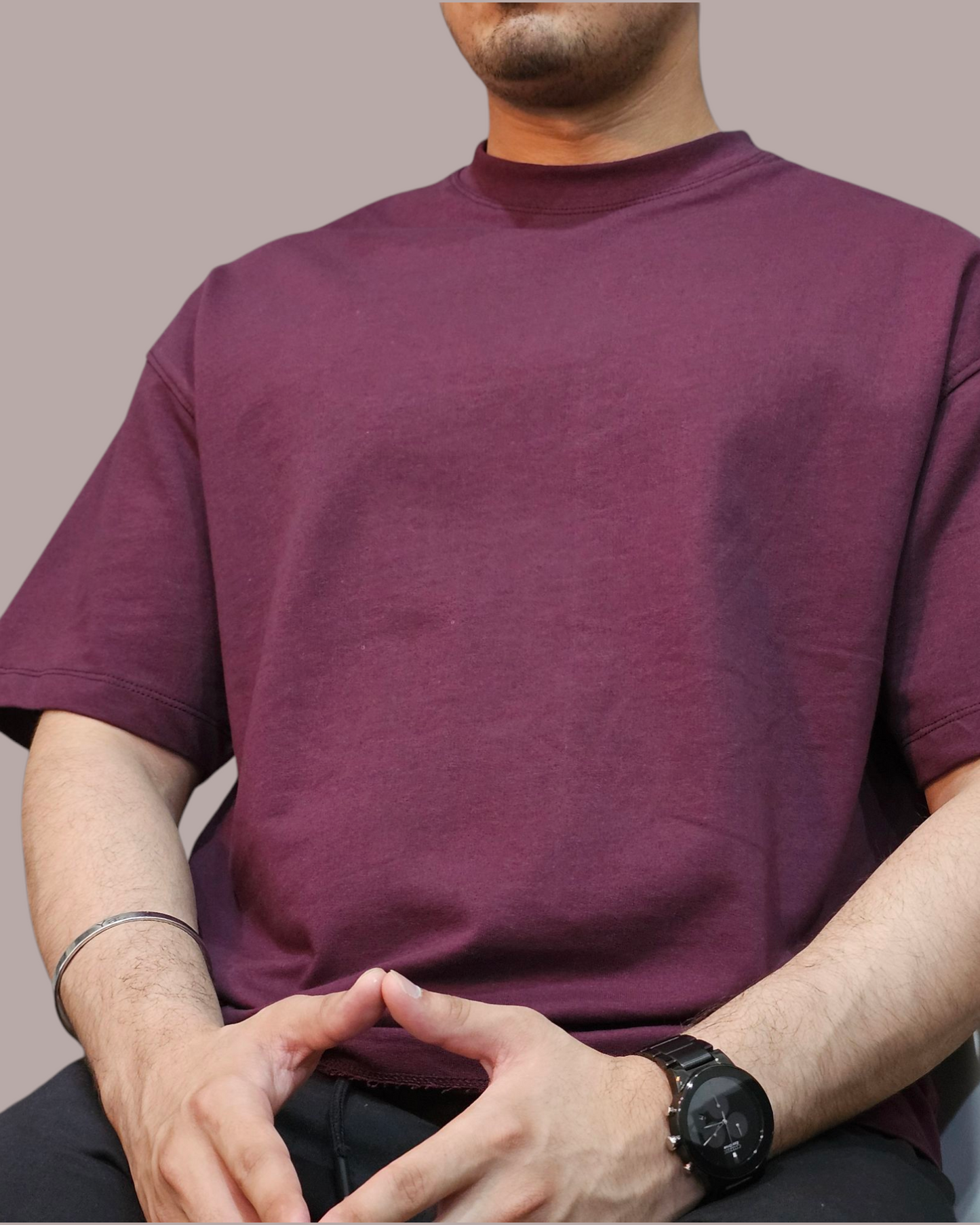 OVERSIZED BOX T-SHIRT (MAROON)