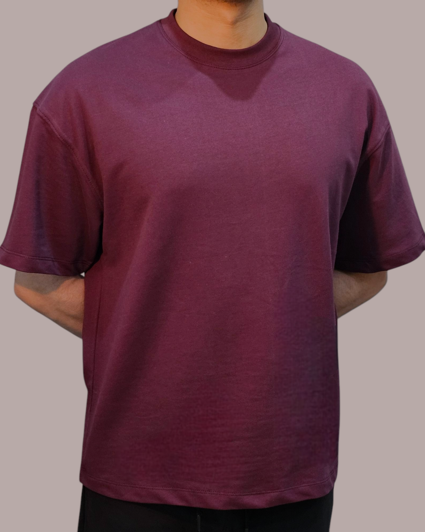 OVERSIZED BOX T-SHIRT (MAROON)