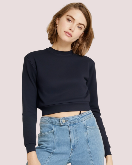 CROPPED BLACK SWEATSHIRT